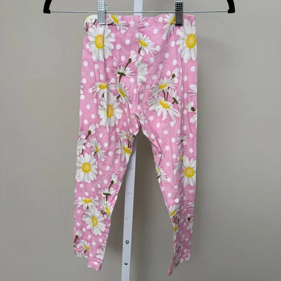 Monnalisa Kids' Daisy Cotton Leggings With Floral Print In Pink size 10 - Picture 4 of 5